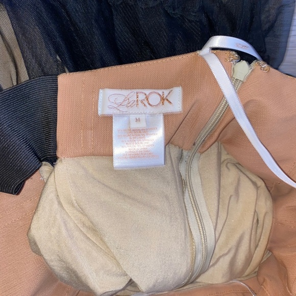 LaRok babydoll strapless top layered black mesh with pleats - Picture 6 of 8